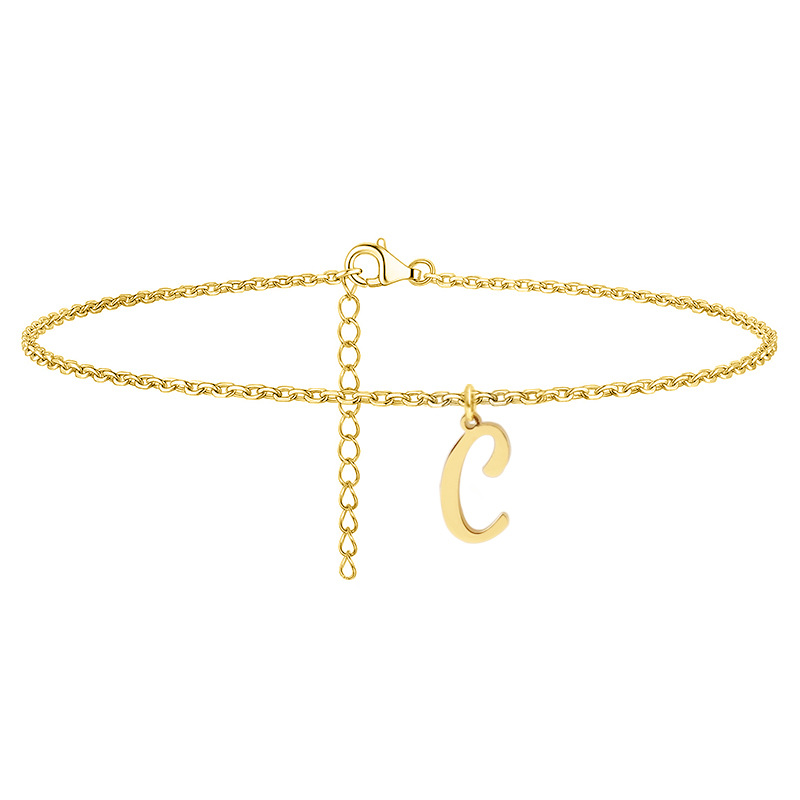 Style Simple Lettre Acier Inoxydable Femmes Bracelet De Cheville display picture 23