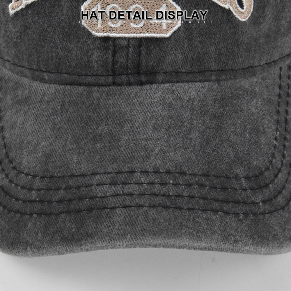 Angeles 3D Baseball Embroidered Duck Tongue Washed Old Sun Visor Hat_voghion.com