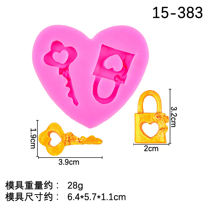 Clave fondant molde decoración de la torta clásica retro cerradura chocolate molde de silicona aromaterapia molde de yeso