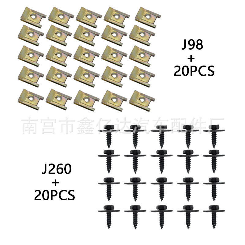 Tornillos autorroscantes de cabeza hexagonal con revestimiento de zinc negro J98+J260, adecuados para la fijación de hebillas de cables rápidos en automóviles Mercedes-Benz.