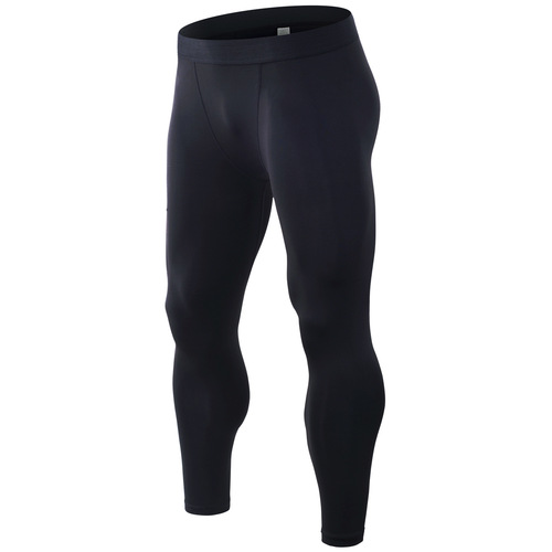 European and American cross-border all-black sports pants men's elastic quick-drying tights basketball sweat training running fitness pants