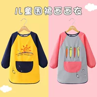 Милый детский халат с рисунком из мультфильма, водонепроницаемый халат с длинными рукавами для детского сада, фартук для мальчиков и девочек, съедающий фартук назад