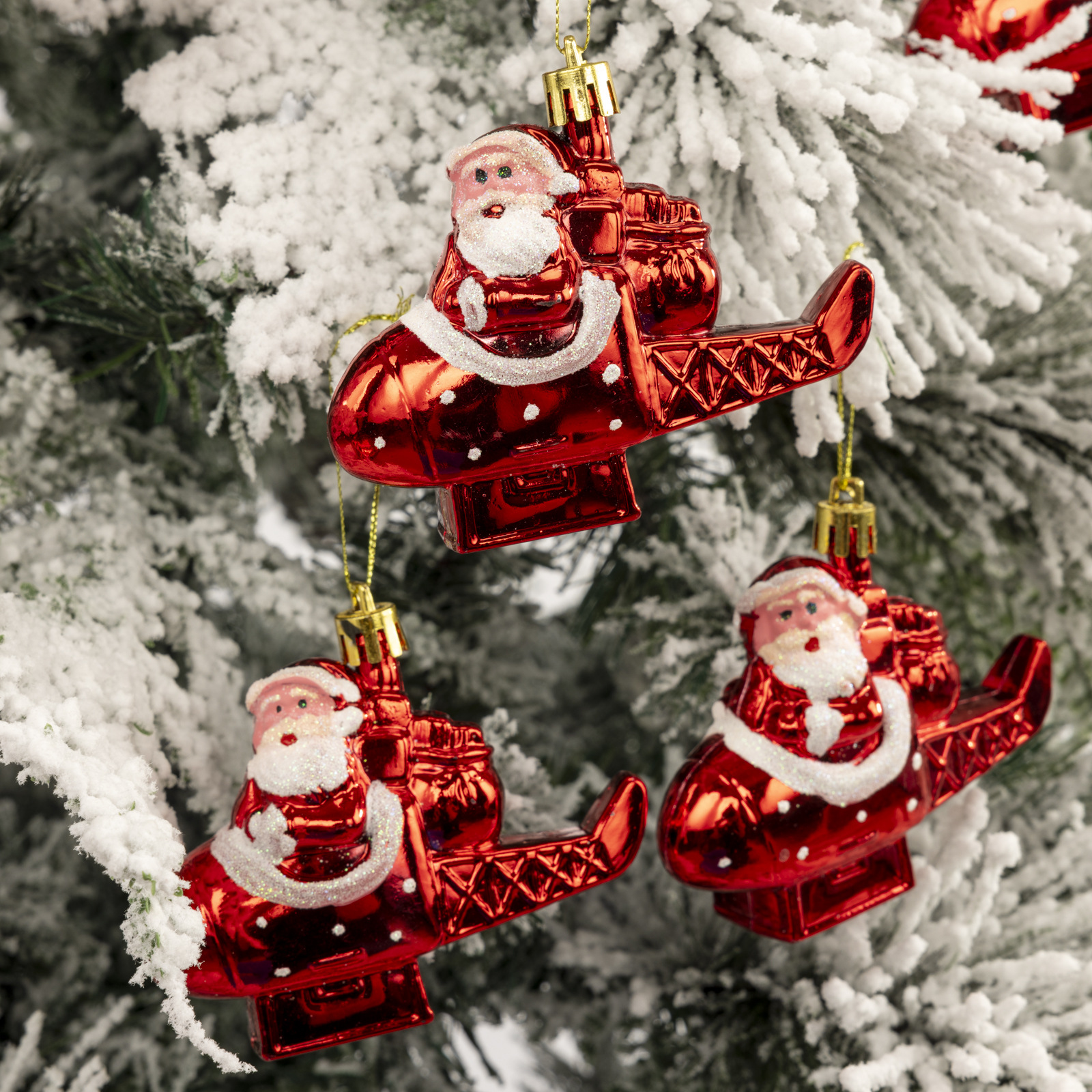 Light Old Man Aircraft Painted Plastic Hanging Christmas Tree Pendant Christmas Decoration Holiday Arrangement_voghion.com