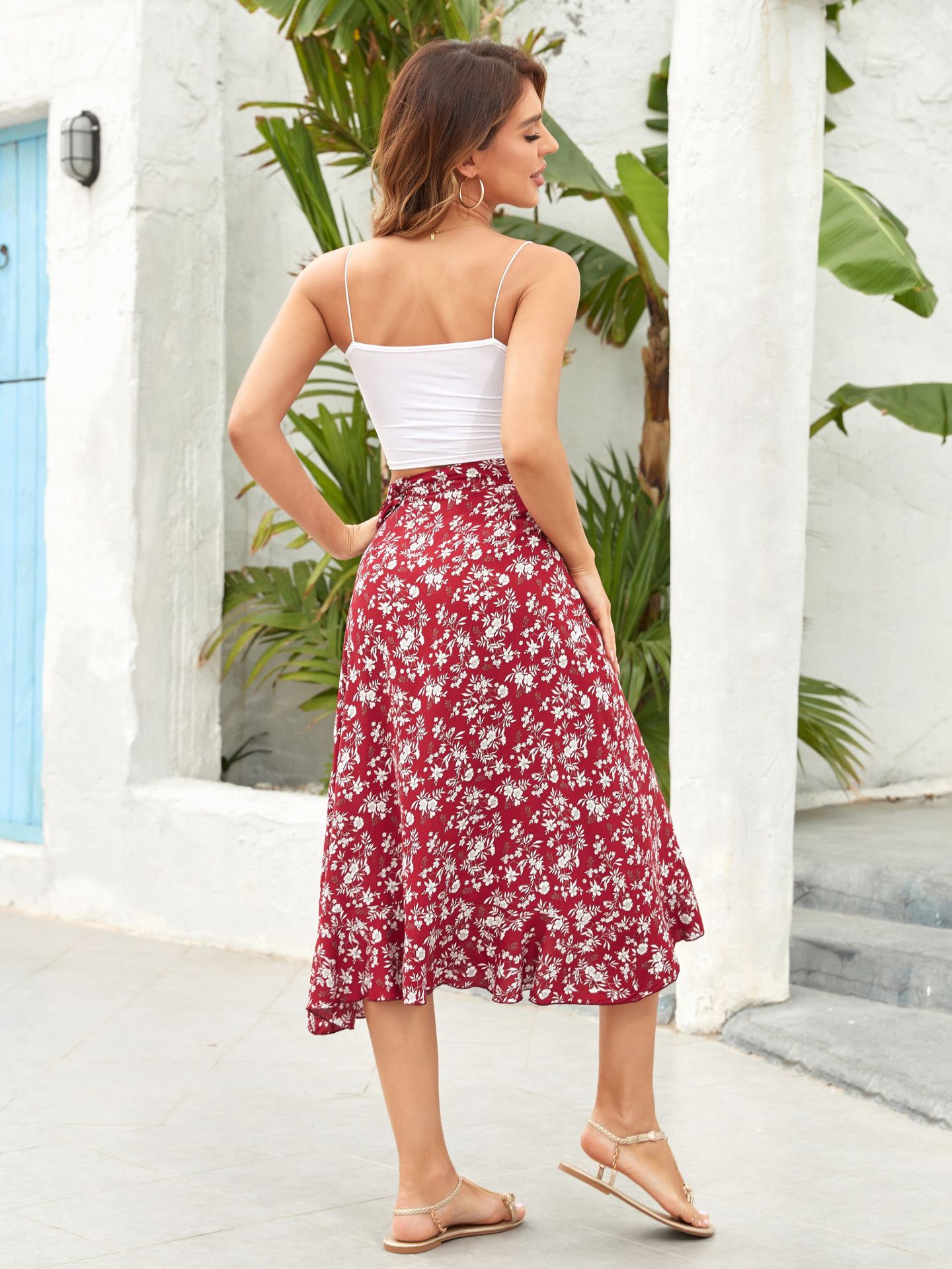 Sommer Frühling Lässig Drucken Baumwollmischung Polyester Maxi Langes Kleid Röcke display picture 18