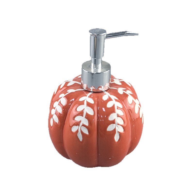 Halloween simple botella de baño desinfectante de manos botella de prensa de calabaza emulsión cerámica botella vacía sellado lata