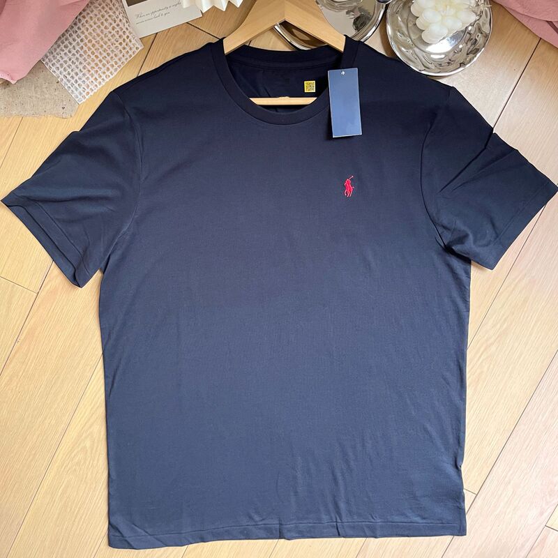 オリジナルの外国貿易は高品質の純綿の馬の刺繍の男性の半袖のtシャツのカジュアルな百合の上着の男性をスキャンすることができます。|undefined