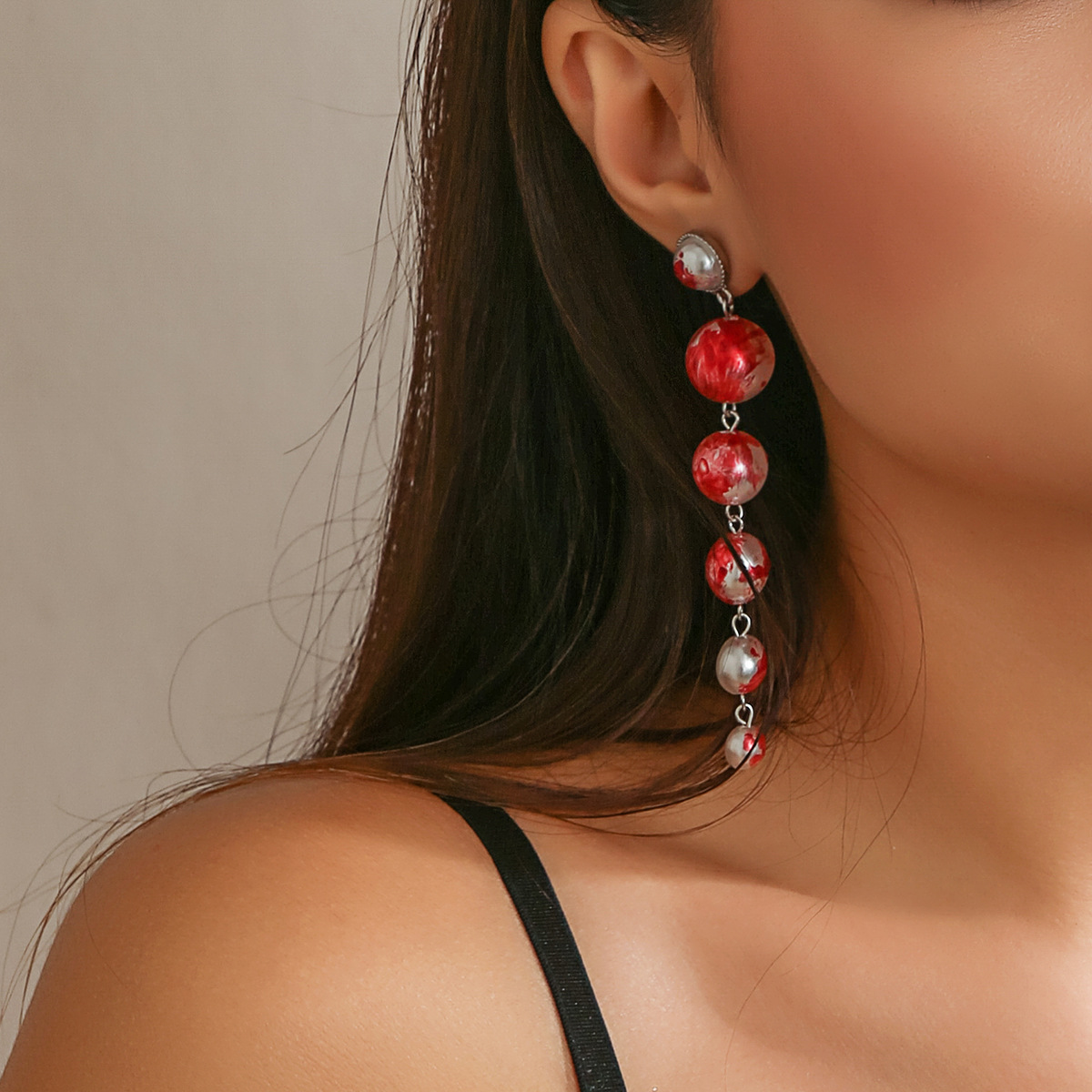 Collana con colletto con frange, dolce e fresco, stile gotico, con goccia di sangue, personalità di Halloween, girocollo con perline_voghion.com