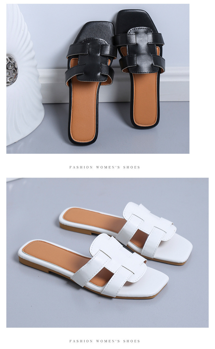 Sommer Neue Hausschuhe Frauen S Oberbekleidung Stilvolle Flache Urlaub Strand Schuhe Eine Linie Sandalen Außenhandel Große Größe_voghion.com