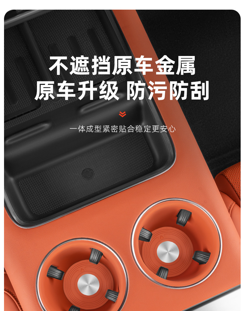 Suitable for Ideal L6L7L8L9 Central Control Water Coaster Silicone Anti-Slip Wireless Charging Storage Pad Car Supplies Modification