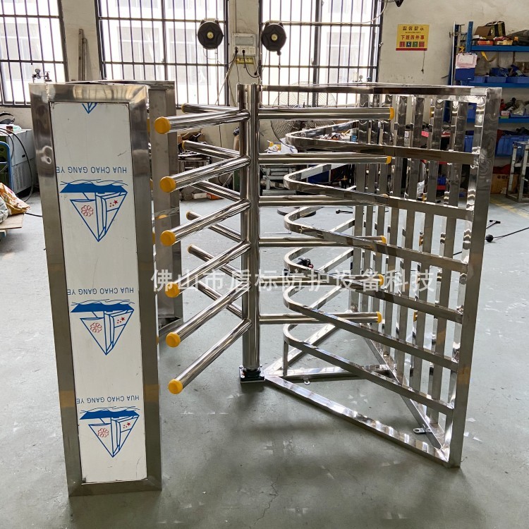 不锈钢半封闭栅栏单向转闸小区不锈钢半高单向门禁手动不锈钢转闸