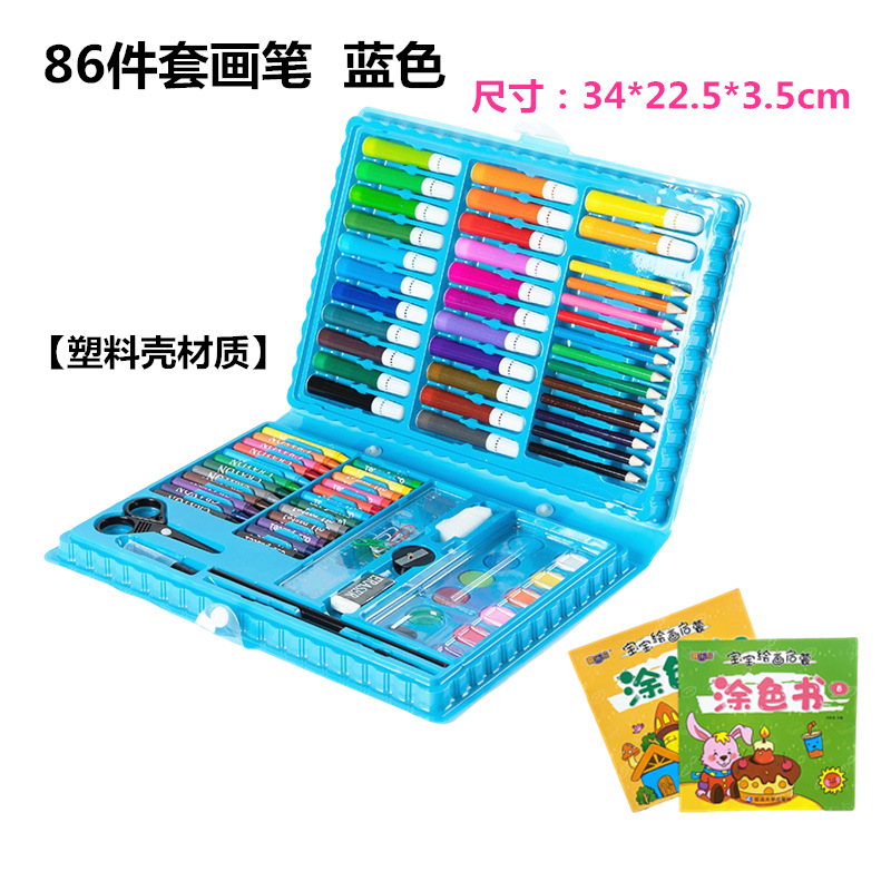 Juego de 208 piezas de pinceles de pintura para niños, juego de bolígrafos de acuarela con caballete, suministros de arte para estudiantes, herramientas de pintura