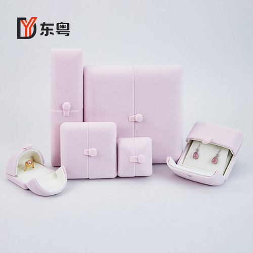 Double-open velvet snap jewelry box jewelry packaging box ring storage box pendant bracelet bracelet necklace box