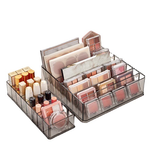 Desktop multifunctional storage box lipstick, nail polish, eyeshadow palette, compartmented storage rack, cosmetics and miscellaneous display rack