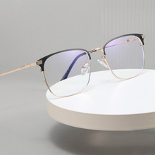 防蓝光钛架金属眼镜方形商务方形男士近视光学眼镜跨境爆款镜框
