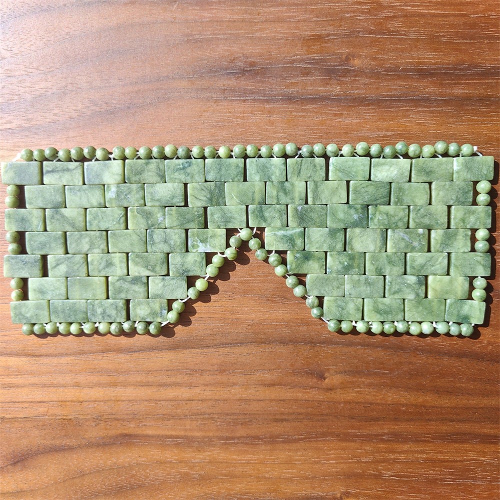 71 green jade eyelids (encrypted color is darker) 23x9cm