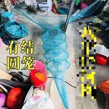 6纱3纱线有结圆笼 圆网 笼地渔网渔具折叠笼网