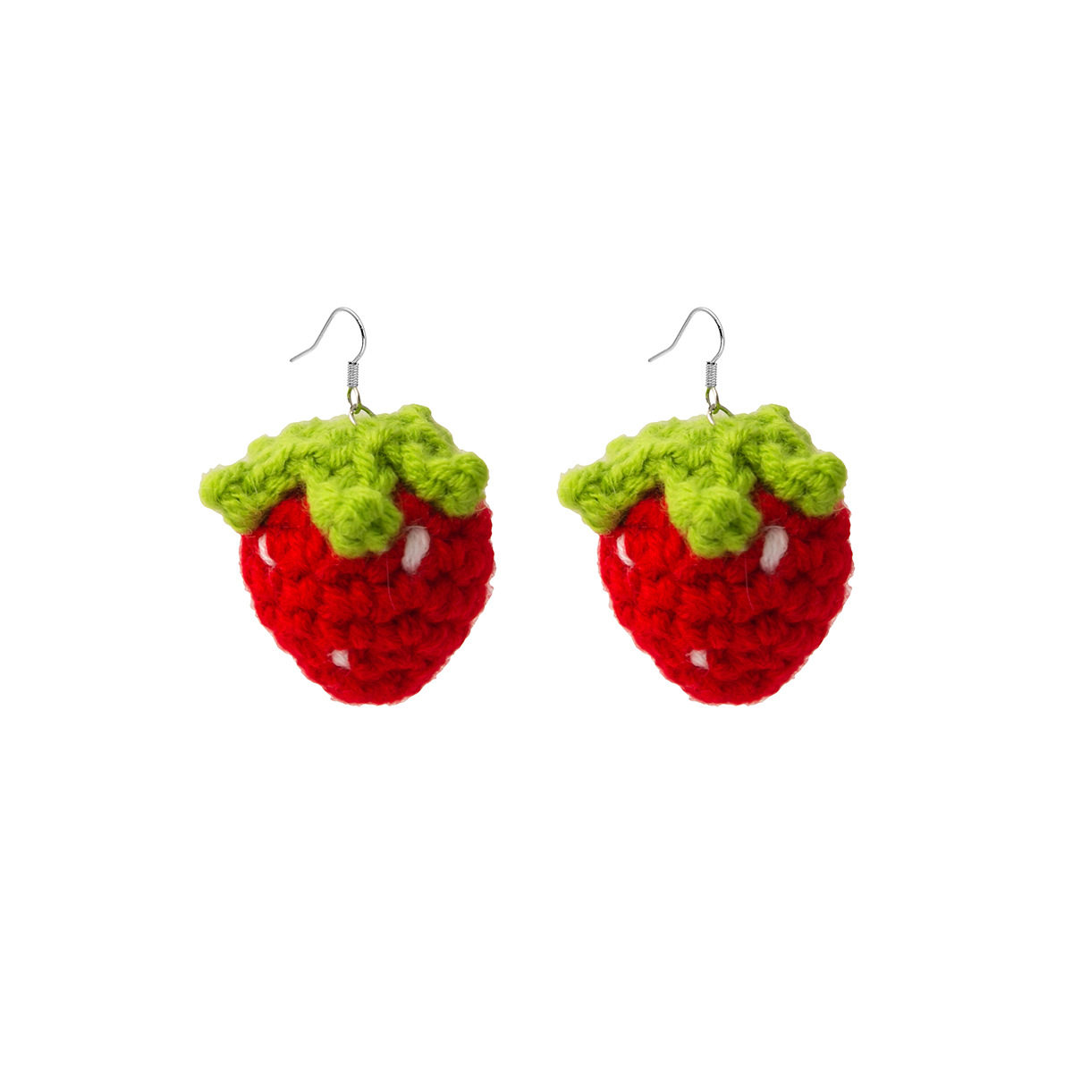 Plating Design 1 Pair Simple Style Strawberry Plating Cloth Drop Earrings