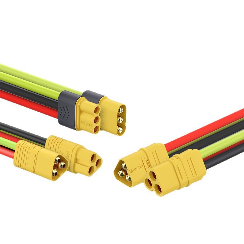 正品MT30 MR30 MR60锂电池三芯电源连接器香蕉插头插座公母连接线