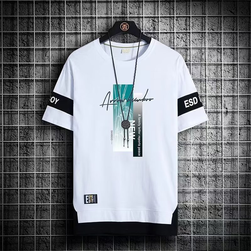 Camiseta de manga corta para estudiantes de verano para hombres nueva camiseta casual versátil para hombres camiseta de media manga estilo coreano de moda superior a juego de colores