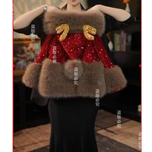 w302女童加绒外套冬季新款洋气儿童韩版加厚棉服女孩冬装皮草年服