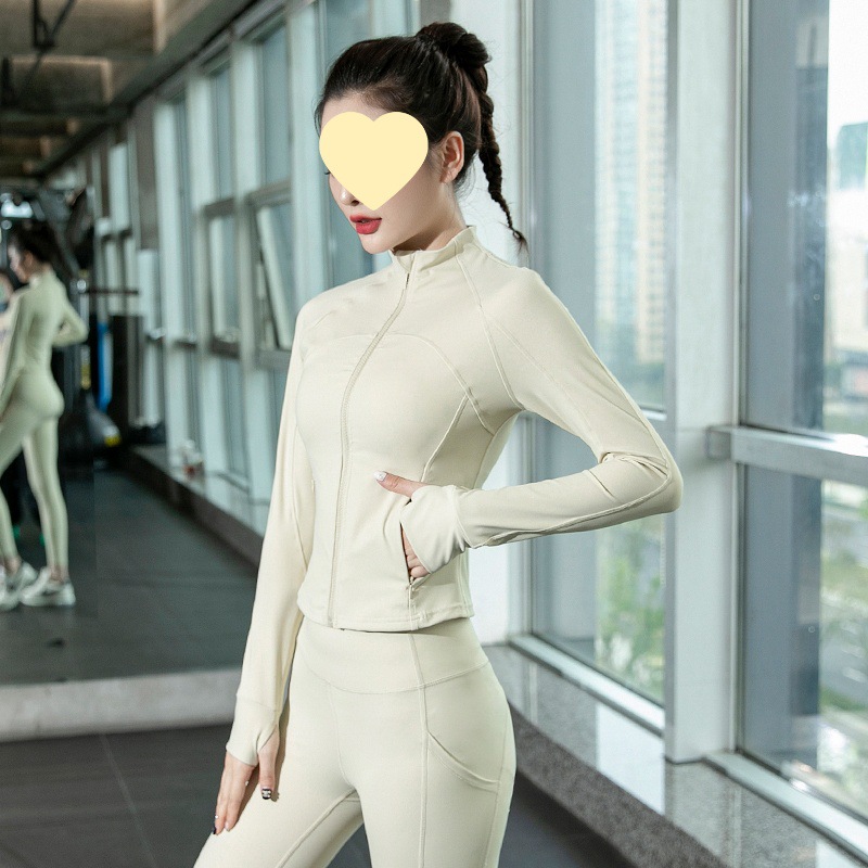 요가 의류 여성의 가을과 겨울 새로운 패션 아침 실행 빠른 건조 코트 긴 소매 전문 아침 실행 스포츠 피트니스 의류 세트