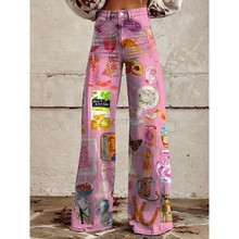 爆款独立站希音TEMU速卖通ebay欧美外贸大码女休闲裤薄款仿牛仔裤
