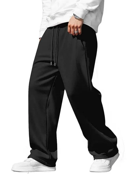 Us Size Amazon Men's Sports Sweatpants with Drawstring Elastic Waist, Vintage Style, Loose Wide-Leg Pants with Pocket Design