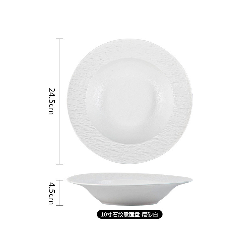 Juego de platos de alta gama en blanco y negro japonés personalizado exportación transfronteriza tazón de cerámica plato de comida occidental plato de fiador vajilla de cerámica
