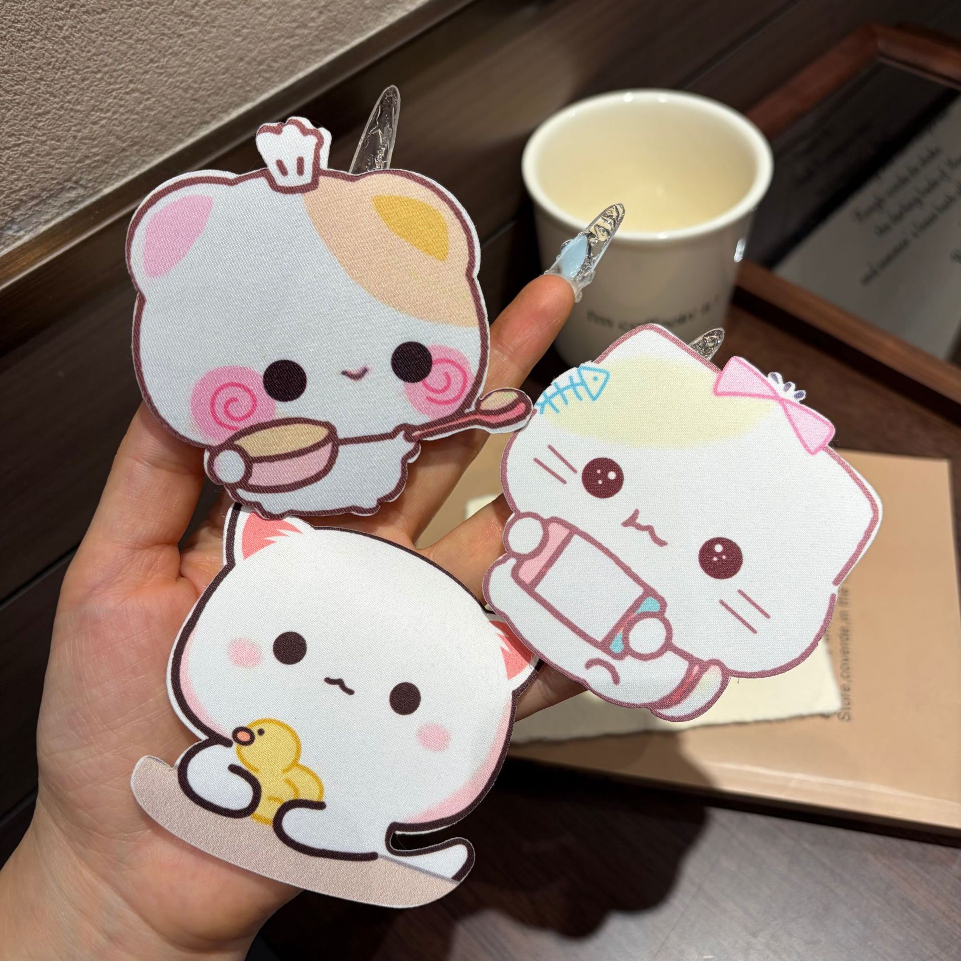 Cute Cat-Shaped Bangs Stickers, Fun Cartoon Quirky Side Magic Stickers, Hair Tidying Tool for Girls' Forehead Hair