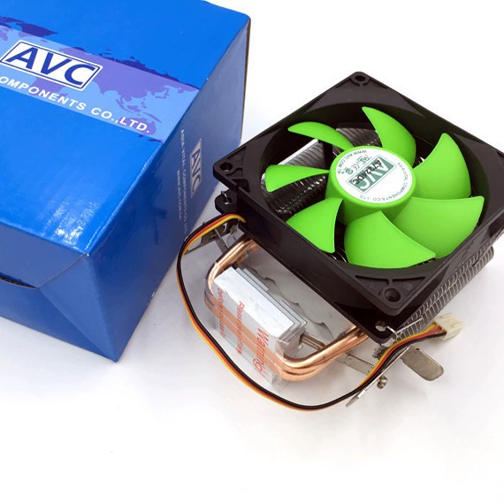 Комплект охлаждения AVC Desktop AMD 1155 1156 CPU кулер бесшумный вентилятор, медные две теплопроводные трубки радиатор