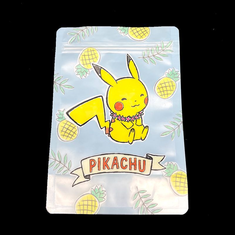 卡通皮卡丘食品自立自封袋 糖果瓜子干货磨砂哑光透明自立拉链袋