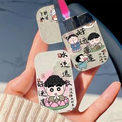 Crayon Shin-chan Lucky Lianlian Windproof Gas Lighter with Pink Flame Cute Creative Cartoon Gift for Boyfriends and Girlfriends