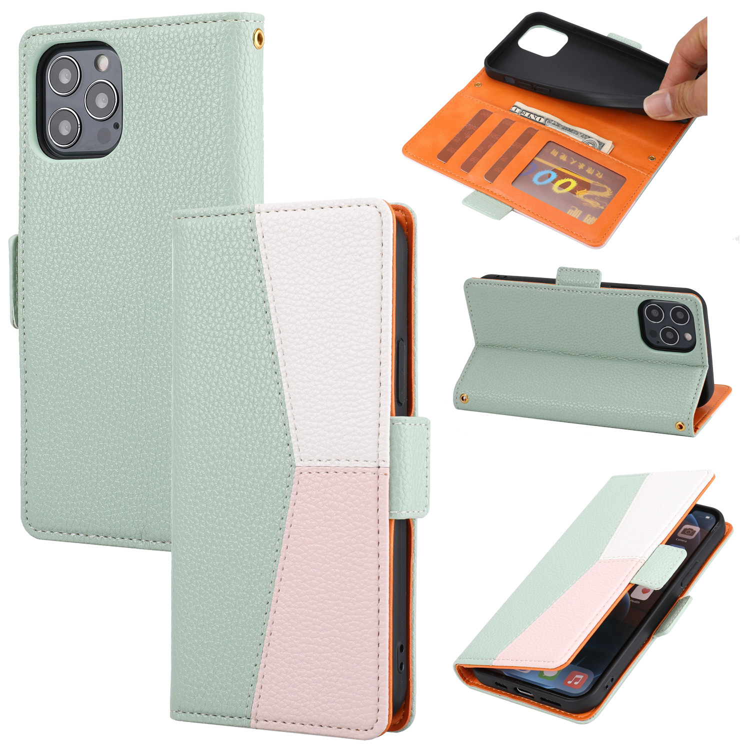 Suitable for iPhone 13 phone leather new S22 flip cover protective case, Samsung A53_voghion.com