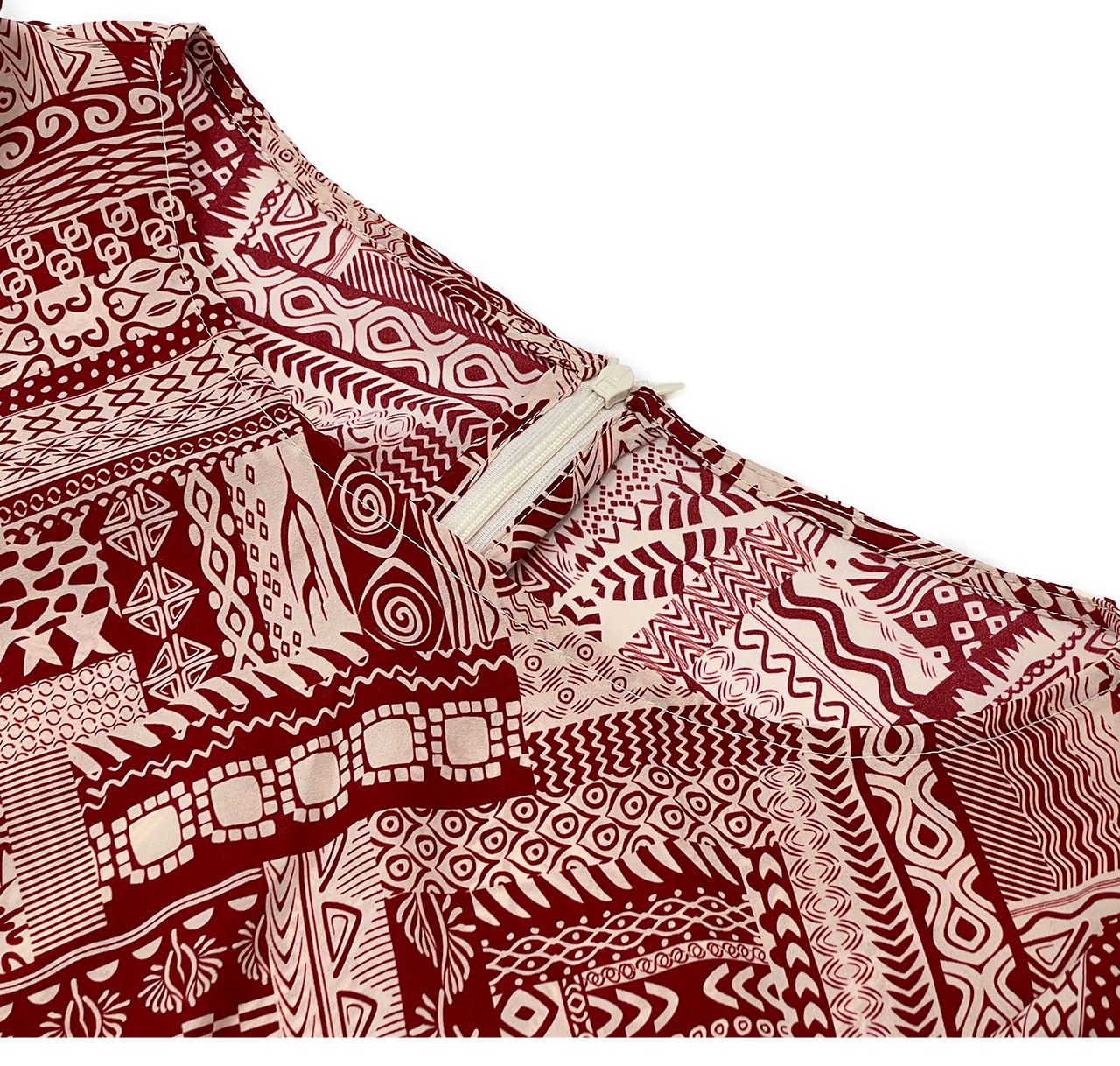Đầm maxi nữ họa tiết bohemian tay ngắn thắt eo chất liệu voan — màu hồng chi tiết 25