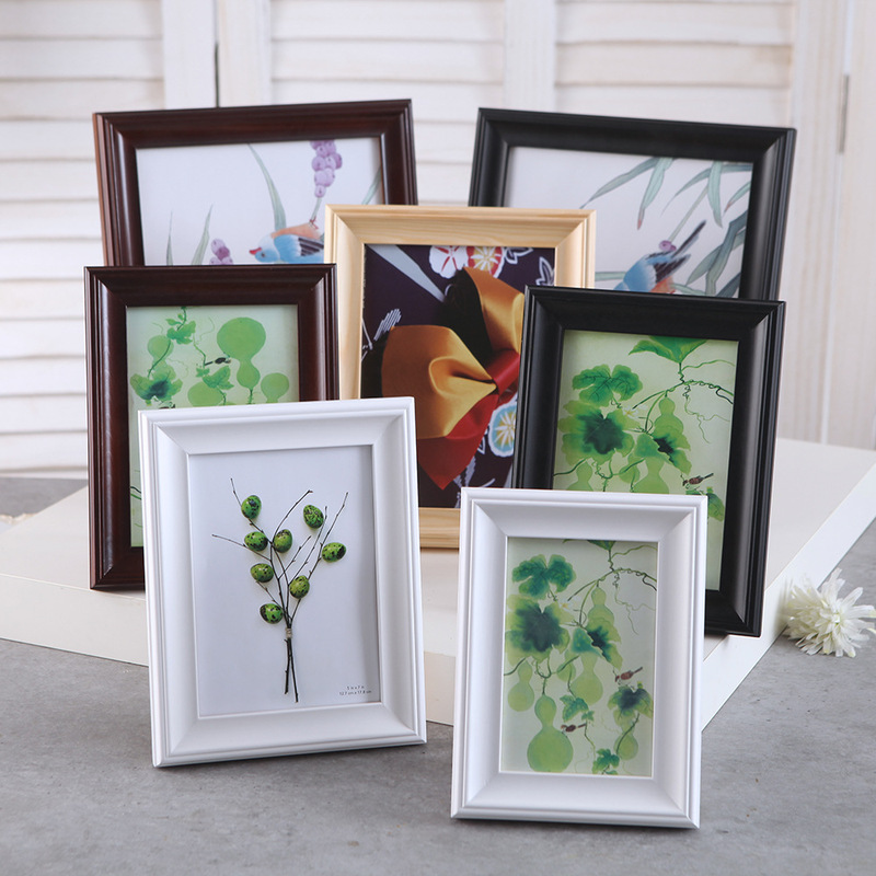 Widened European-Style Solid Wood Photo Frame for Tabletop or Wall Hanging, Creative Picture Frame Photo Wall Made of Wood, Can Add Logo 30inch Photo Frame