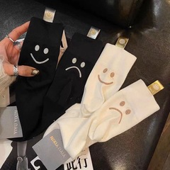 襪子女韓國東大門鐳射飄帶後跟不規則燙金滿天星亮閃笑臉潮襪