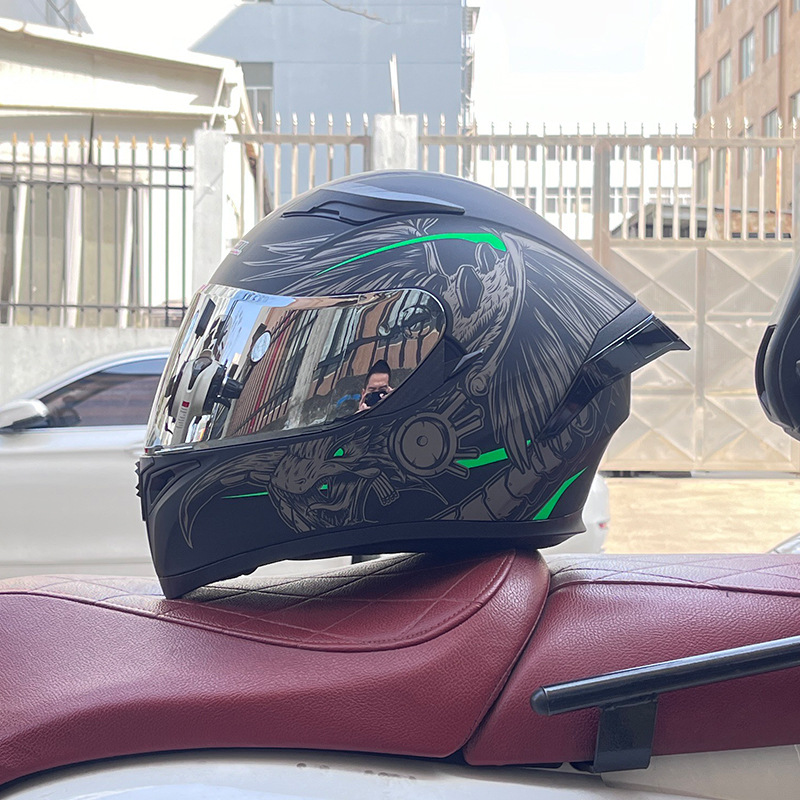 El casco completo del casco de la cola grande de la motocicleta Jiekai se puede instalar con auriculares Bluetooth