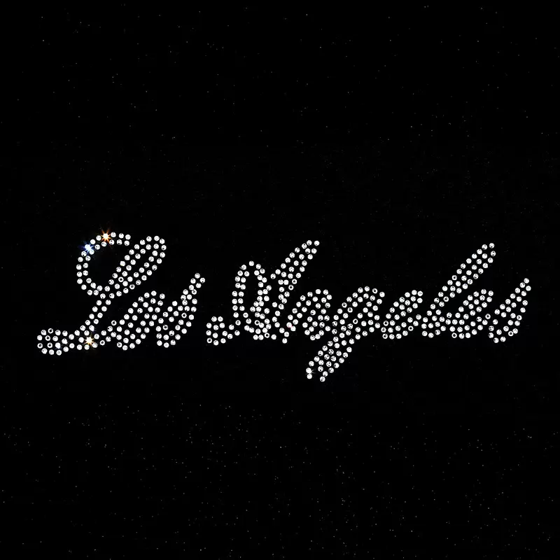 服装白色平底钻烫图烫钻 衣服辅料logo潮牌服装装饰烫钻贴 烫图