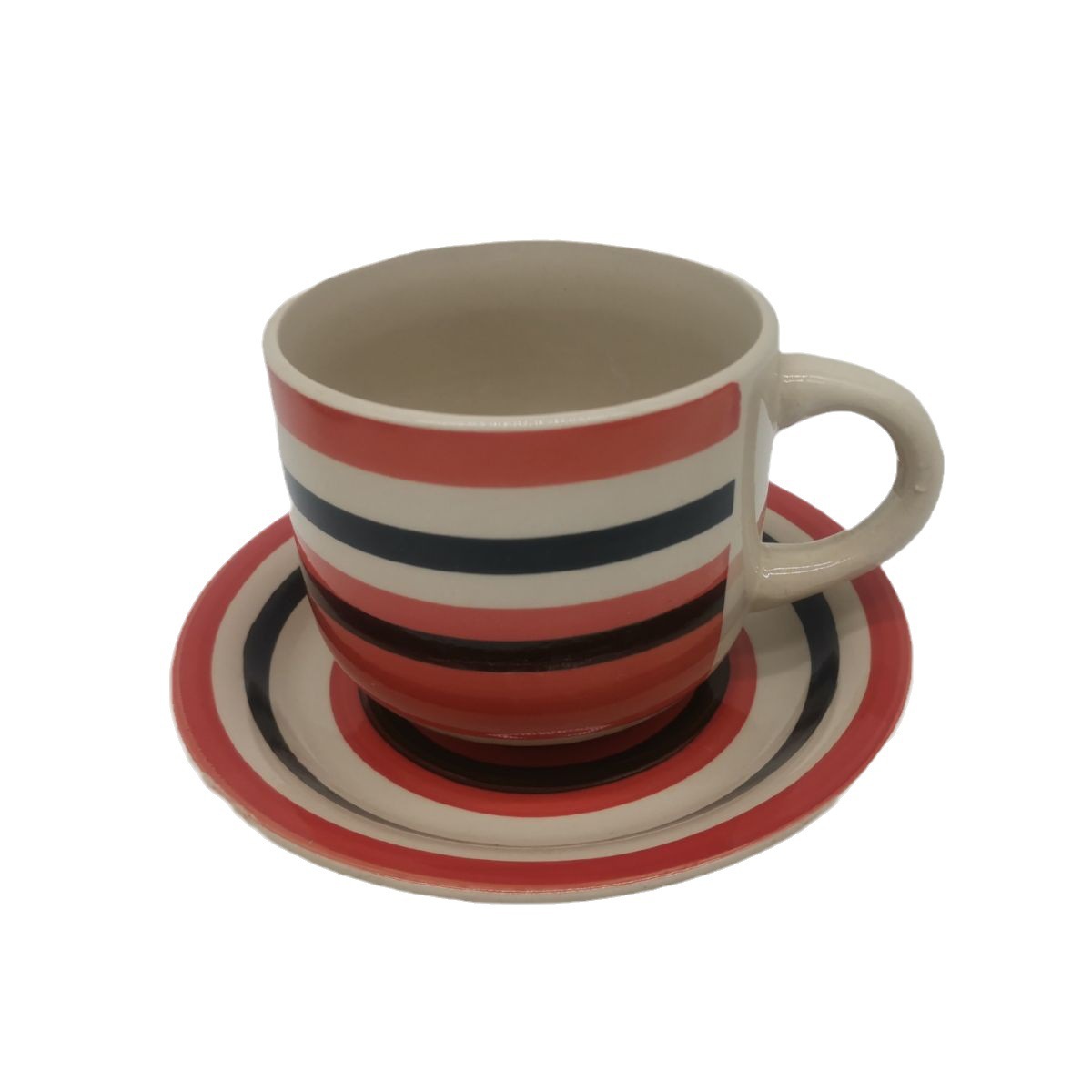 Tazas y platos de cerámica Stoneware Retro Coffee Cup Set Ceramic Rugged Creative Cup Plate Set de esmalte de color individual image 6