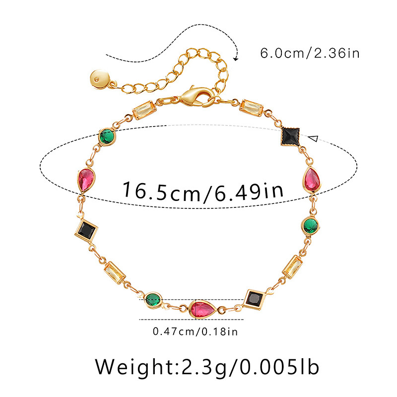 4g Weight Lady Geometric Copper Plating Inlay Zircon Bracelets
