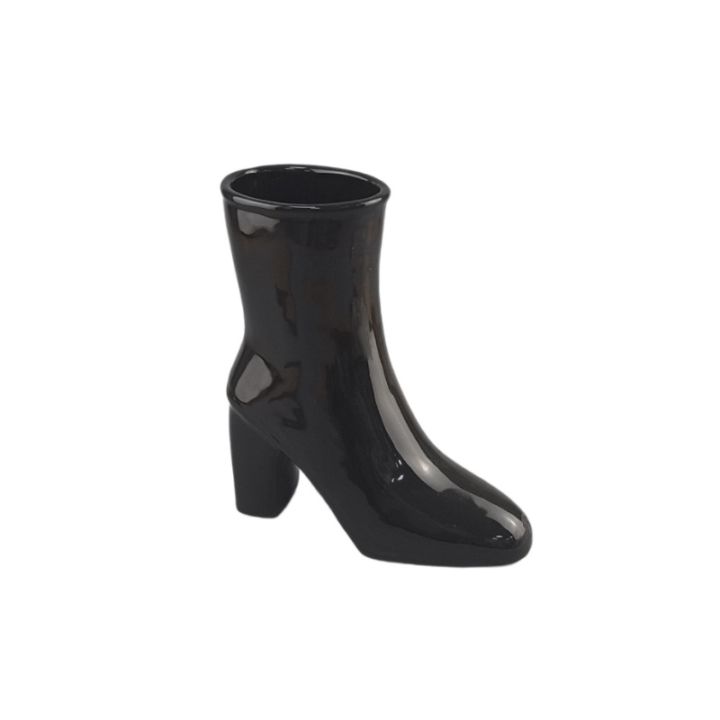 Puede personalizar la cerámica creativa simulación de botas de tacones altos botas de flores extrañas botas de flores cerámicas artesanías decorativas de puerta de entrada