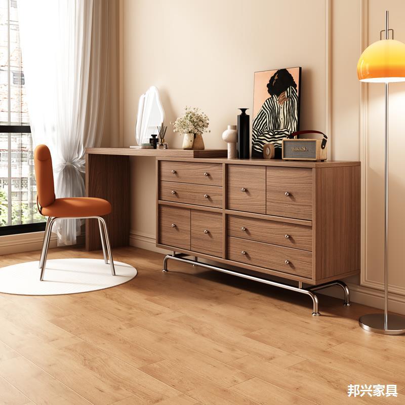 Dressing Table, Bedroom Cupboard, Integrated Dressing Table, Master Bedroom Solid Wood Small Apartment Dressing Cabinet, Antique Style Retro Dressing Cabinet