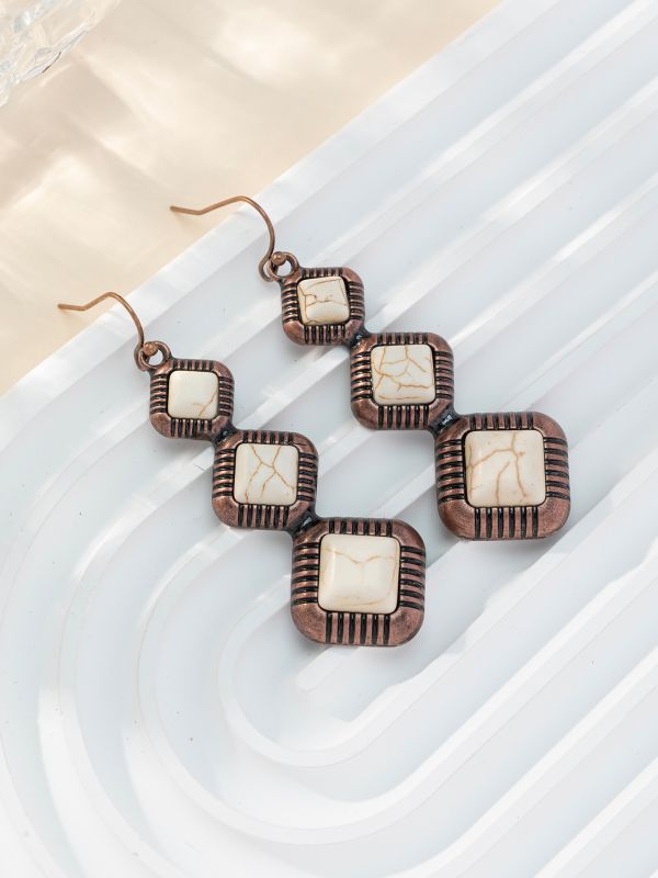 20g Weight 1 Pair Casual Retro Geometric Alloy Turquoise