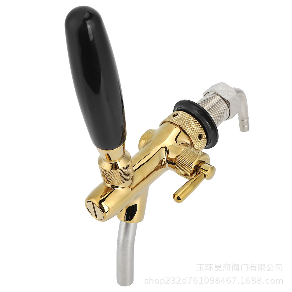 供应 可批发正牛啤酒出酒龙头 金色黄铜不锈钢可调酒头  酒吧龙头