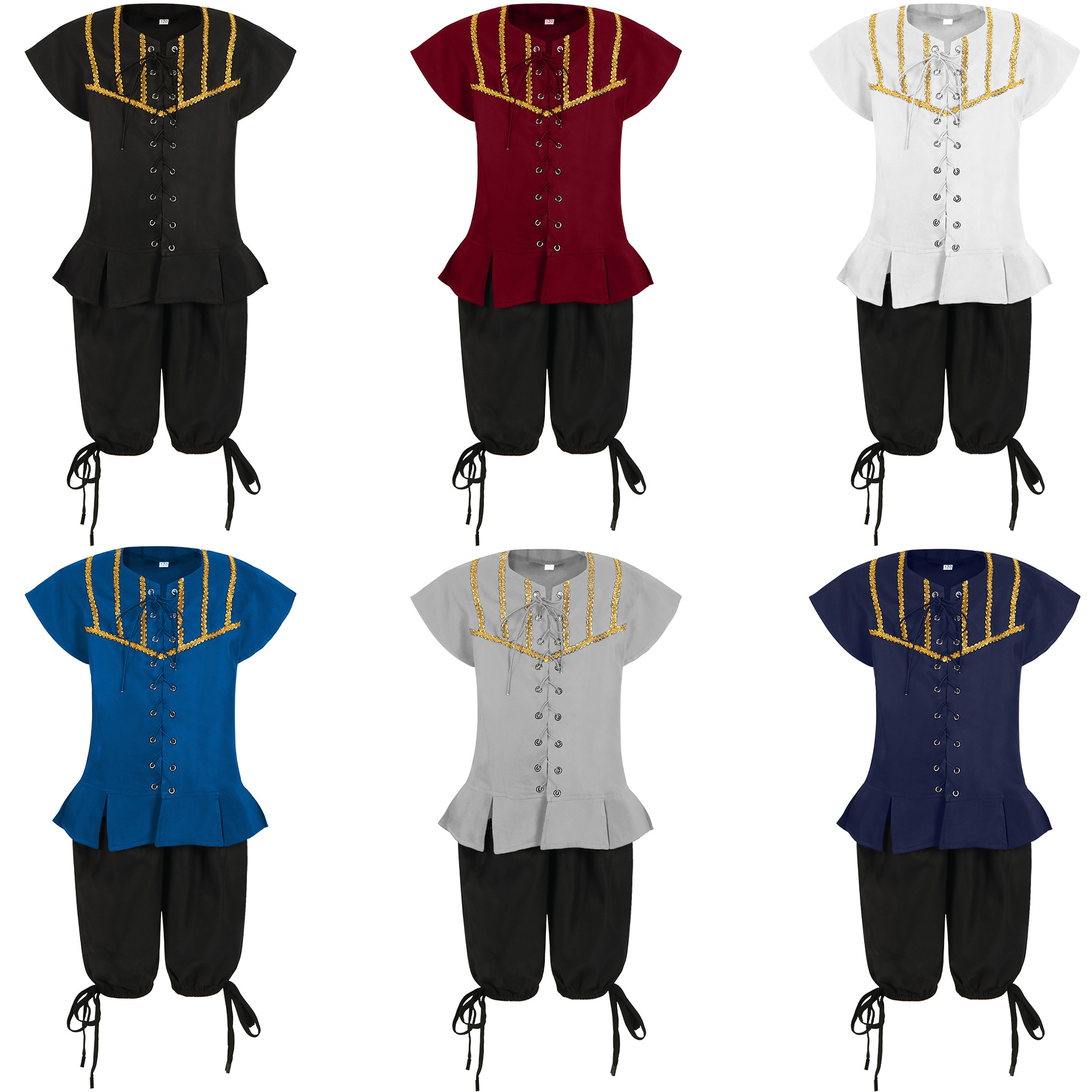 萬聖節兒童扮演服中世紀海盜cos服文藝復興時期蒸汽朋克舞台表演