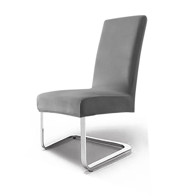 cubierta de silla de terciopelo elástica de plata gruesa cubierta de silla de comedor de hotel cubierta de polvo cubierta de silla de alto nivel sentido transfronterizo