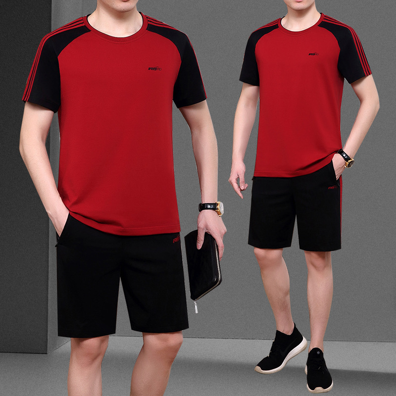 Dad Sports Suit Summer Short-Sleeved Shorts Middle-Aged and Elderly Sportswear Men's Casual Sportswear Dad Summer Suit