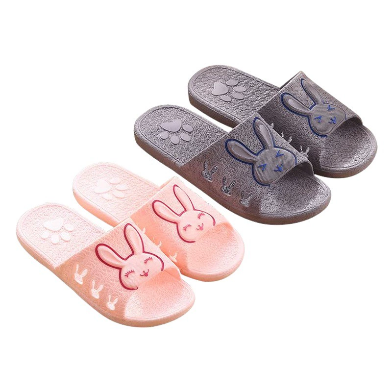 Летние тапочки домашние пара, домашние Нескользящие сандалии с милым Кроликом, мужская и женская ванная, Банные домашние тапочки