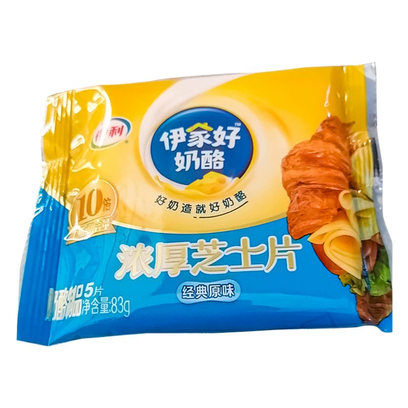 Сыр Yili толстые ломтики классический оригинальный вкус 83г (упаковка 5 ломтиков) сырные ломтики 166г сыра