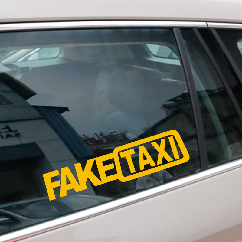 FAKE TAXI drift logo divertido pegatinas de coches Comercio exterior Venta caliente pegatinas reflectantes de Europa y América